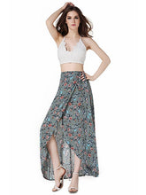 Load image into Gallery viewer, Flower High Waist Split Beach Maxi Skirt