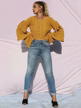 Load image into Gallery viewer, Flared Sleeve Knit Loose Tops Sweater