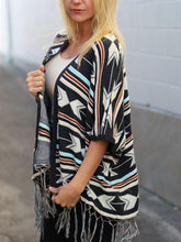 Load image into Gallery viewer, Bohemian Tasseled Printing Mid-Sleeved Striped Coat