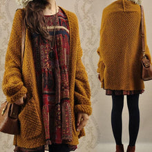 Load image into Gallery viewer, Casual Solid Color Knitted Long Cardigan