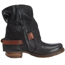 Load image into Gallery viewer, British Retro Flat Martin Boots Female Belt Buckle Cuffed Two Wear Boots
