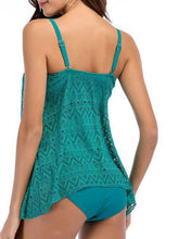 Load image into Gallery viewer, Plus Size Lace Breathable Solid Color Cover Belly Soft Tankini Swimsuits For Women