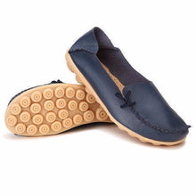 Load image into Gallery viewer, Big Size Pure Color Slip On Lace Up Soft Sole Comfortable Flat Loafers