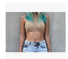 Load image into Gallery viewer, Hand-Knitted Swimsuit Beach Woven Vest Suspenders