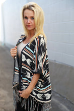 Load image into Gallery viewer, Bohemian Tasseled Printing Mid-Sleeved Striped Coat