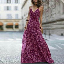 Load image into Gallery viewer, Sexy Leopard Print Spaghetti Strap Maxi Long Dress