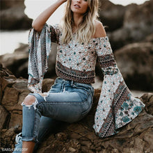 Load image into Gallery viewer, One-Letter Collared Chiffon Sleeve Top