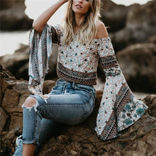 Load image into Gallery viewer, One-Letter Collared Chiffon Sleeve Top