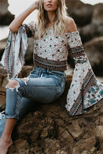 Load image into Gallery viewer, One-Letter Collared Chiffon Sleeve Top