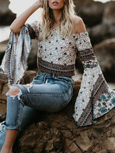 Load image into Gallery viewer, One-Letter Collared Chiffon Sleeve Top