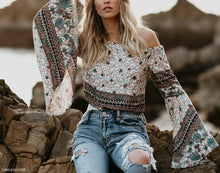 Load image into Gallery viewer, One-Letter Collared Chiffon Sleeve Top