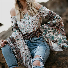 Load image into Gallery viewer, One-Letter Collared Chiffon Sleeve Top