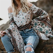 Load image into Gallery viewer, One-Letter Collared Chiffon Sleeve Top