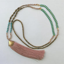 Load image into Gallery viewer, Ethnic Long Necklace Bohemian Fringed Sweater Chain Handmade Beads
