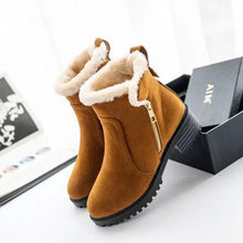Load image into Gallery viewer, Warm Scrub Short Boots Side Zipper Mid Heel Ankle Shoes