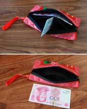 Load image into Gallery viewer, Yunnan Ethnic Embroidery Coin Purse Big Peony Women's Cloth Bag Clutch Bag