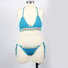 Load image into Gallery viewer, Ladies Crochet Swimsuit Shell Bikini Set