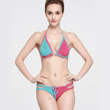 Load image into Gallery viewer, New Sexy Crochet Striped Bikini Swimsuit Suit