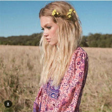 Load image into Gallery viewer, Boho Gypsy Floral Tassel V Neck Long Sleeve Bohemian Fashion Dress
