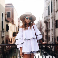 Load image into Gallery viewer, Sexy Off The Shoulder Multi-layer Ruffled Shirt Top