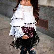 Load image into Gallery viewer, Sexy Off The Shoulder Multi-layer Ruffled Shirt Top