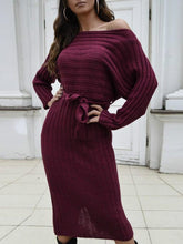 Load image into Gallery viewer, Autumn and winter hot sale New fashion women's long sweater knit lace dress