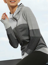 Load image into Gallery viewer, Splice Color Gym Workout Jackets Women Quick Dry Yoga Seamless Sport Fitness Coat Outwear Zipper Training Running Jacket Women's