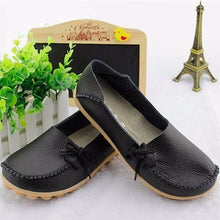 Load image into Gallery viewer, Big Size Pure Color Slip On Lace Up Soft Sole Comfortable Flat Loafers
