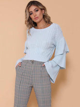 Load image into Gallery viewer, Flared Sleeve Knit Loose Tops Sweater