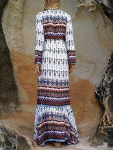 Load image into Gallery viewer, Sexy Chiffon Bohemia Floral Front Split with Tie Long Sleeve Maxi Dress