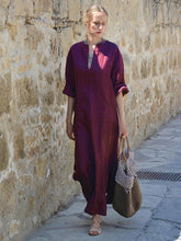 Load image into Gallery viewer, Solid Color Side Split Maxi Long Dress