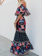 Load image into Gallery viewer, Floral Off Shoulder Beach Maxi Dress