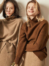 Load image into Gallery viewer, Casual Knitting Solid Color High-neck Sweater Tops