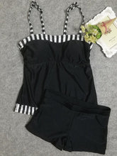 Load image into Gallery viewer, New Digital Printing Black and White StripsTwo-piece Sexy High Waist Swimwear