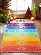Load image into Gallery viewer, Unique Rectangle Rainbow Summer Beach Towel Yoga Mat