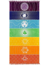 Load image into Gallery viewer, Unique Rectangle Rainbow Summer Beach Towel Yoga Mat