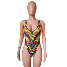 Load image into Gallery viewer, New Ladies Printed Open Back One-piece Swimsuit