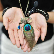 Load image into Gallery viewer, European and American Fashion Jewelry Bohemia Phoenix Sweater Chain Korean Version Full of Drilled Sparrow Necklace