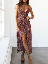 Load image into Gallery viewer, Pretty Floral Print Spaghetti-neck V-neck Maxi Dress