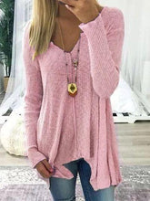 Load image into Gallery viewer, Pure Colour Pullover Sexy V-collar Irregular Jacket