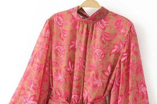 Load image into Gallery viewer, Summer New Backless Flared Sleeve Lace Print Jumpsuit