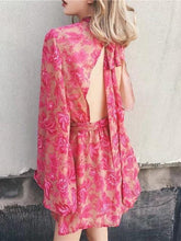 Load image into Gallery viewer, Summer New Backless Flared Sleeve Lace Print Jumpsuit