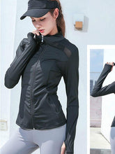 Load image into Gallery viewer, Women Sportswear Yoga Jacket Long Sleeve Quick-drying Fashion Mesh Stitching Fitness Clothes