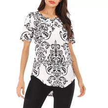 Load image into Gallery viewer, Spring and Summer New Button Collar Pleated Short Sleeve T Shirt