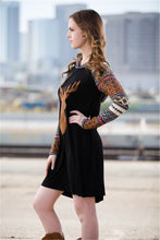 Load image into Gallery viewer, Print Elk Hooded Stitching Christmas Mini Dress