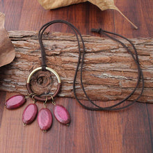 Load image into Gallery viewer, National Style Fashion Necklace Wooden Long Sweater Chain Furry Cord Necklace