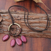 Load image into Gallery viewer, National Style Fashion Necklace Wooden Long Sweater Chain Furry Cord Necklace