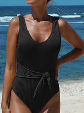 Load image into Gallery viewer, Fashionable Summer One-piece Swimsuit Solid Color Knitted Triangle Swimsuit