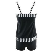 Load image into Gallery viewer, New Digital Printing Black and White StripsTwo-piece Sexy High Waist Swimwear