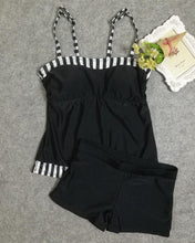 Load image into Gallery viewer, New Digital Printing Black and White StripsTwo-piece Sexy High Waist Swimwear